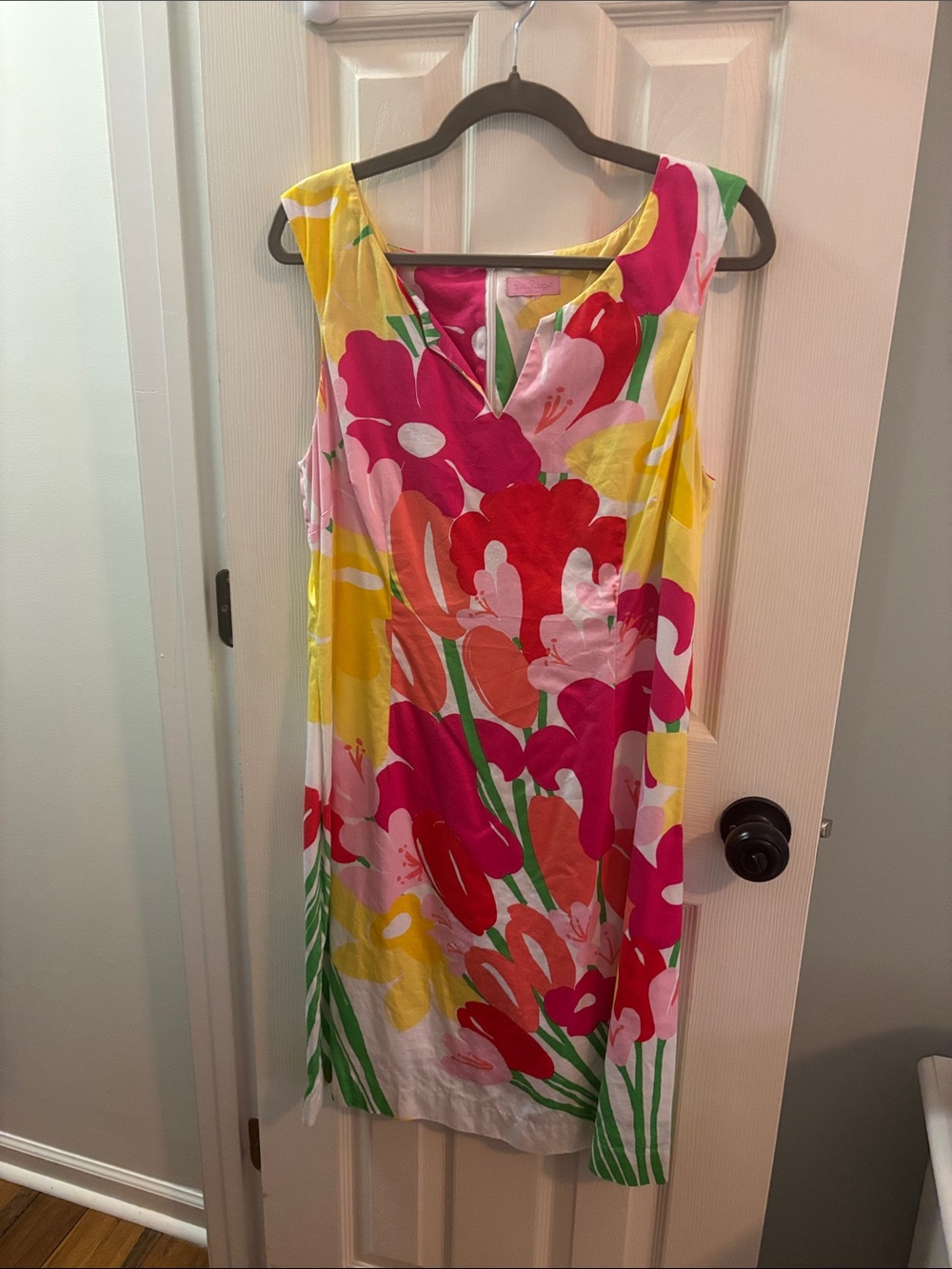 Lilly Pulitzer Pink, Red, Yellow & Green Floral Sleeveless Dress